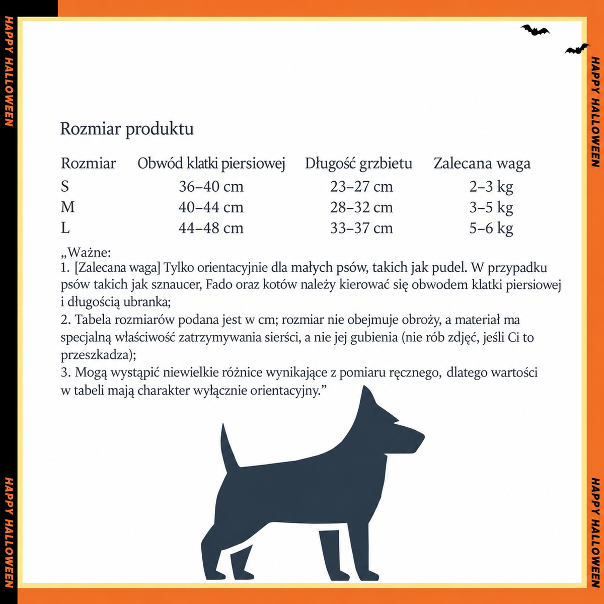 Halloweenowa sukienka dla psa „Dyniowa Księżniczka"